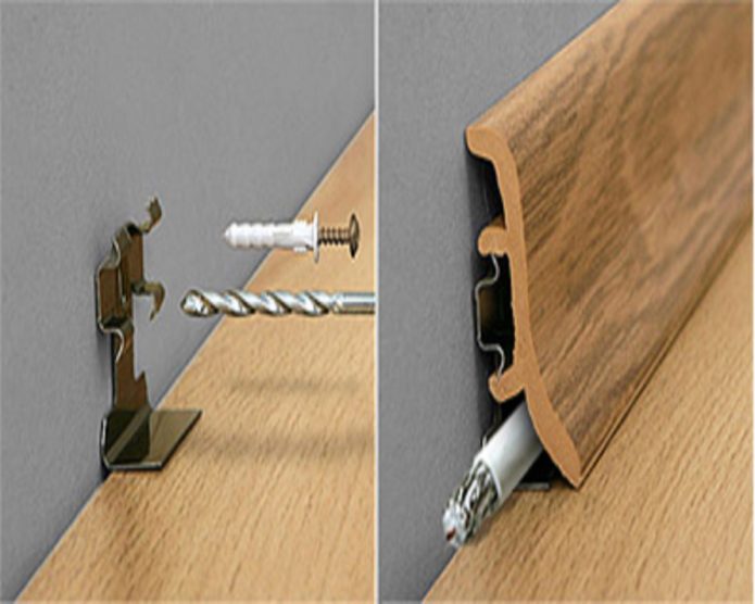 Skirting plastic with clips