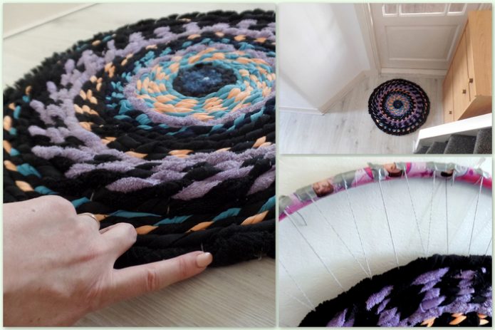 Плетение коврика на обруче